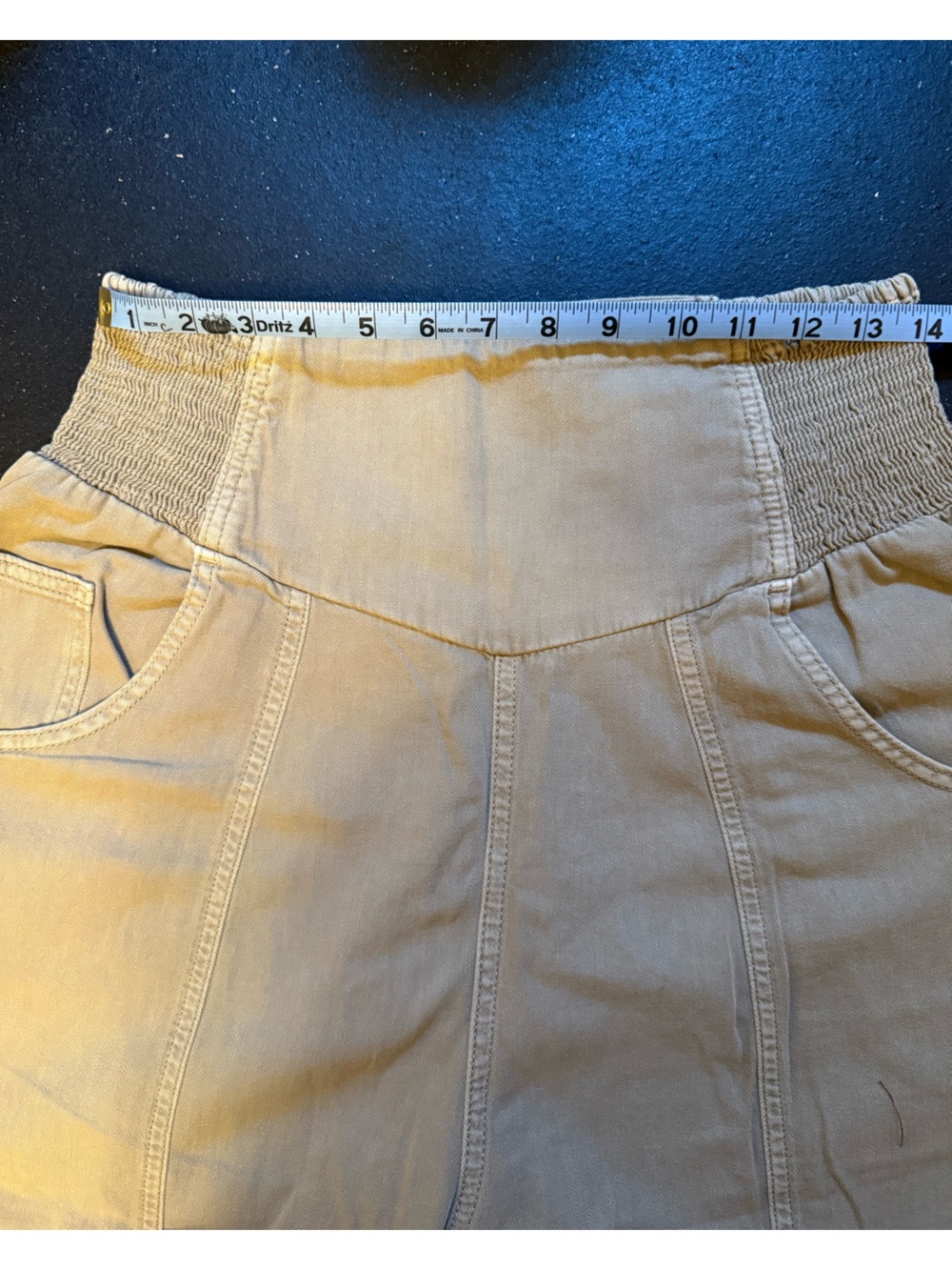 NWT! We The Free Free people Cropped High-Waist Wide Leg Pants in Beige - Picture 8 of 9